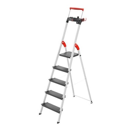 Hailo. Hailo L100 Pro 5 Step Aluminum Folding Step Ladder 8050-527